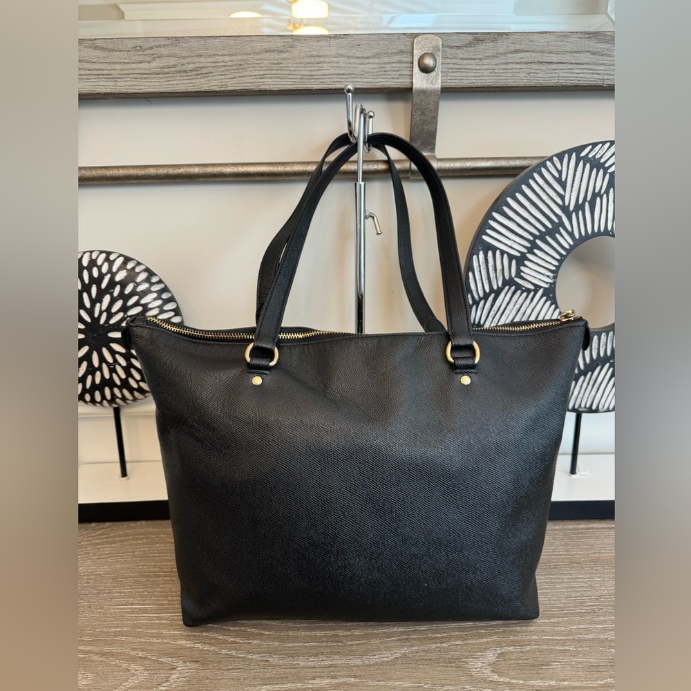 Coach Black Tote with Gold Accents - Picture 2 of 15